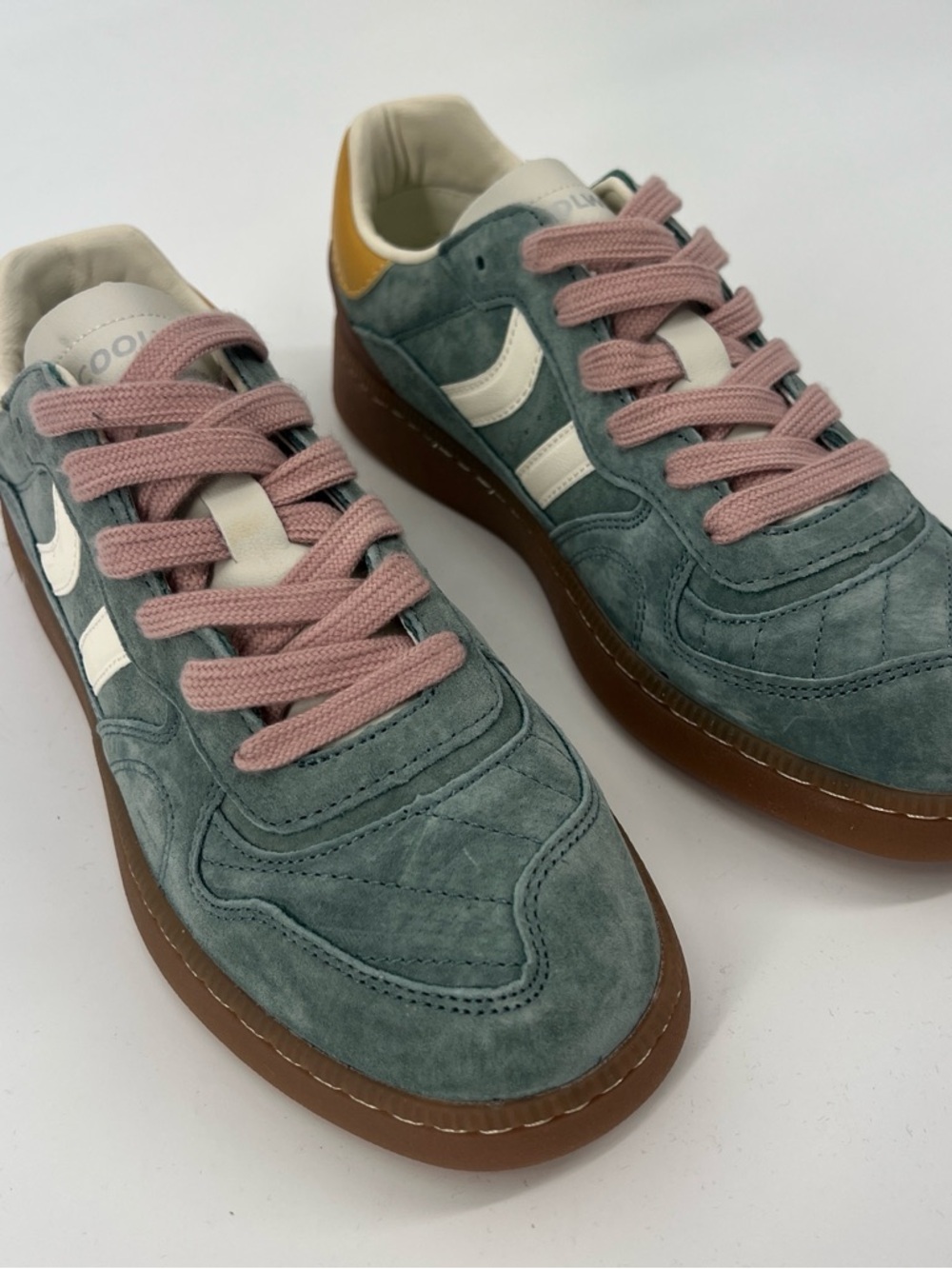 Coolway Goal Teal Suede Pink Lace Up Colorful Trendy Streetwear Low Sneakers 9 - Picture 4 of 8